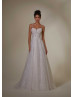 Spaghetti Straps Sequined Lace Tulle Dazzling Wedding Dress